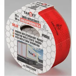 Compra CINTA ADHESIVA REFLECTANTE AUTOMOCION HOMOLOGADA 25 M X 50 MM ROJA TARGET CRR2550H al mejor precio