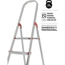 Compra ESCALERA ALUMINIO DOMESTICA UNICA 4 PELDAÑOS ROLSER UNI002 al mejor precio