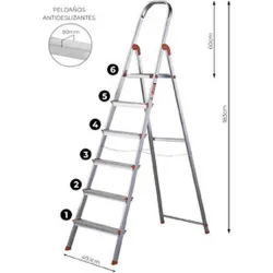 Compra ESCALERA ALUMINIO DOMESTICA UNICA 4 PELDAÑOS ROLSER UNI002 al mejor precio