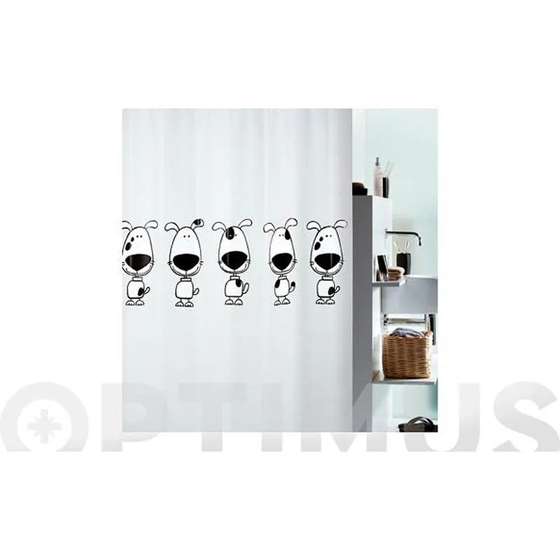 Compra CORTINA BAÑO PEVA BEAGLE BLACK 180 X 200 CM SPIRELLA 10.12416 al mejor precio