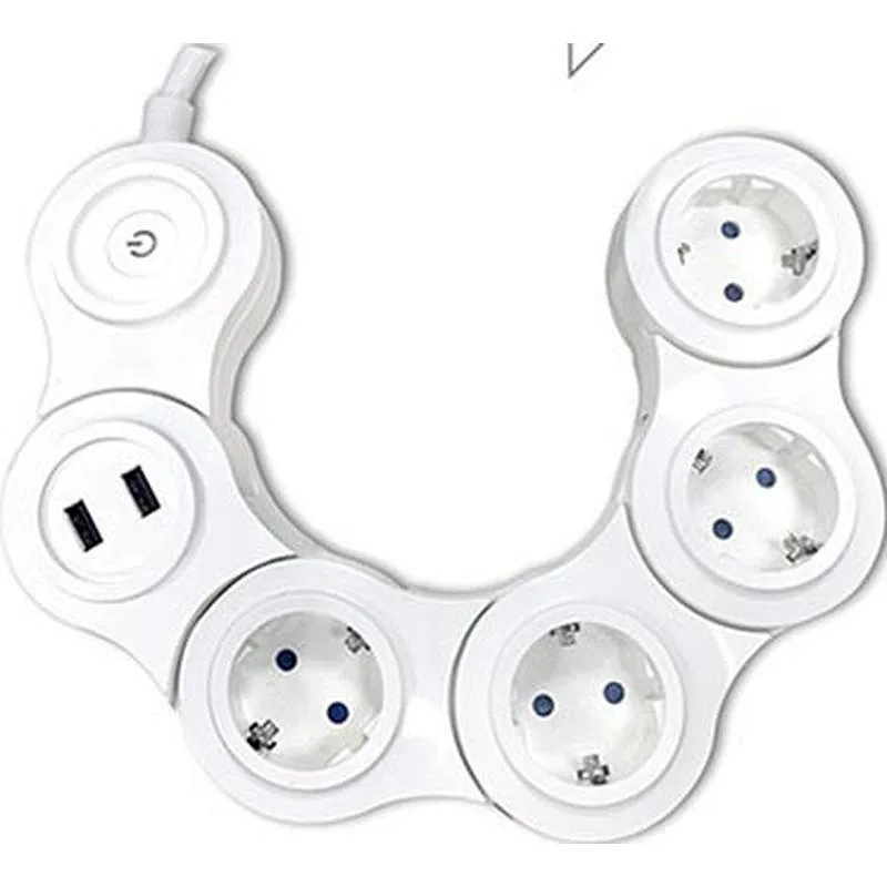 Compra BASE MULTIPLE FLEX 4T + 2 USB + WIFI 1,5 M 3 X 1,5 RUBILEC OCSW681114 al mejor precio