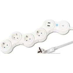 Compra BASE MULTIPLE FLEX 4T + 2 USB + WIFI 1,5 M 3 X 1,5 RUBILEC OCSW681114 al mejor precio