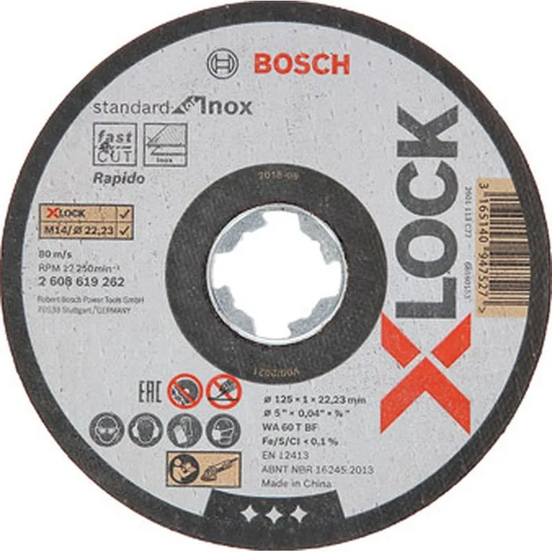 Compra DISCO CORTE INOX XLOCK 10 UDS diametro 125 X 1 MM BOSCH PROFESIONAL 2608619267 al mejor precio