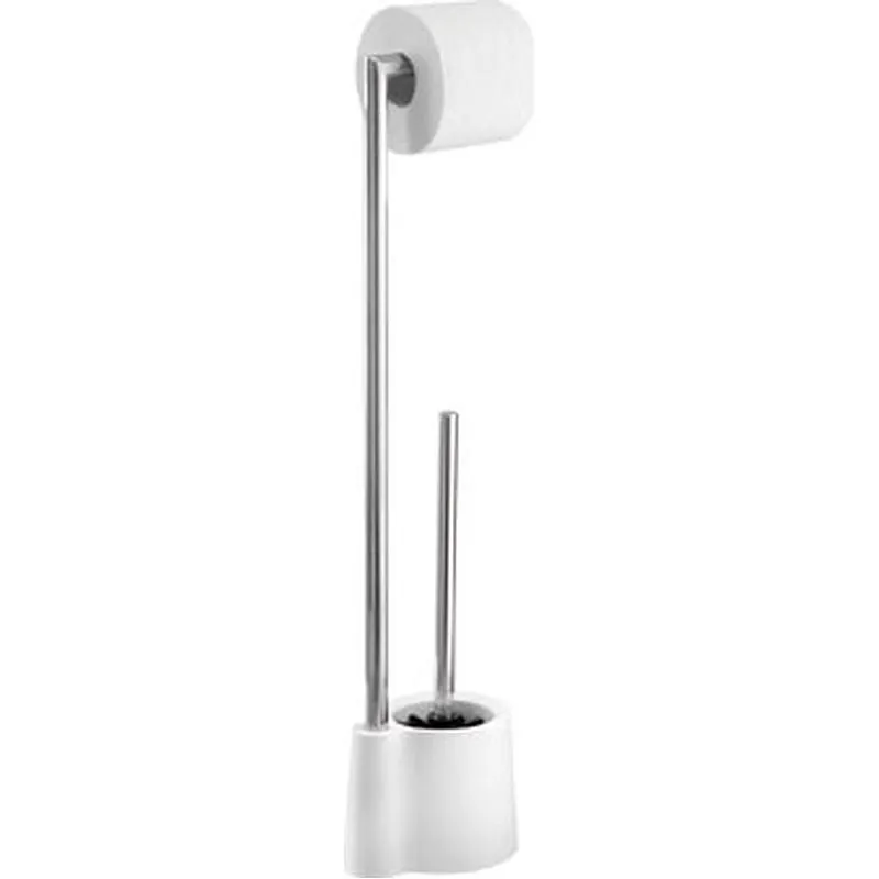 Compra PORTAROLLO WC Y ESCOBILLERO DE PIE AVOLA BLANCO WENKO 22989100 al mejor precio