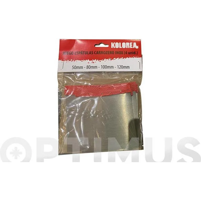 Compra ESPATULA CARROCERO INOX 50-80-100-120 MM (4 UDS) KOLOREA 5298 al mejor precio