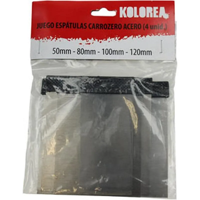 Compra ESPATULA CARROCERO ACERO 50-80-100-120 MM (4 UDS) KOLOREA 5304 al mejor precio