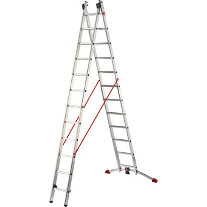 Compra ESCALERA ALUMINIO DOBLE COMBINADA HOBBYLOT 11+11 PELDAÑOS HAILO 1413-801 al mejor precio