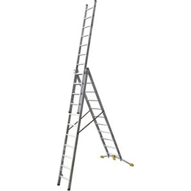 Compra ESCALERA ALUMINIO TRIPLE COMBINADA HOBBYLOT 3 X 11 PELDAÑOS HAILO 1423-801 al mejor precio