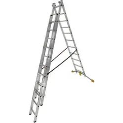 Compra ESCALERA ALUMINIO TRIPLE COMBINADA HOBBYLOT 3 X 11 PELDAÑOS HAILO 1423-801 al mejor precio