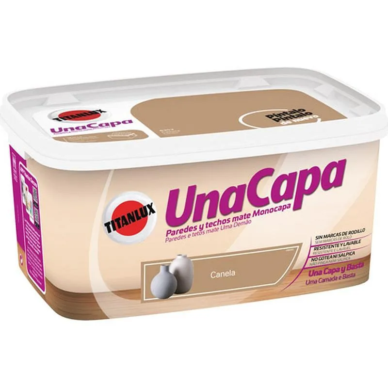 Compra PINTURA PLASTICA UNA CAPA MATE 4 L CANELA TITAN 69630304/5699254 al mejor precio