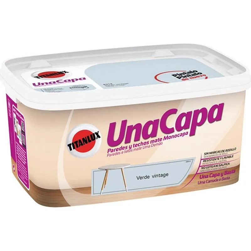 Compra PINTURA PLASTICA UNA CAPA MATE 4 L VERDE VINTAGE TITAN 69631404/5699260 al mejor precio