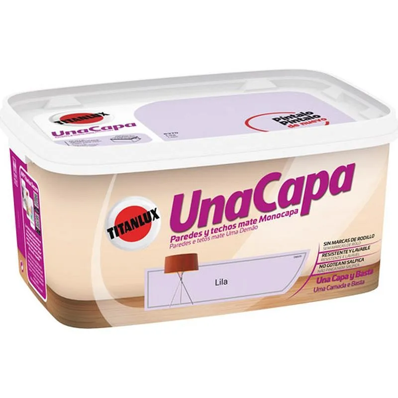 Compra PINTURA PLASTICA UNA CAPA MATE 4 L LILA TITAN 69637004/5699289 al mejor precio