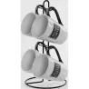 Compra MUGS SET 4 UDS CON SOPORTE 30 CL BLANCO/NEGRO LC165849 al mejor precio
