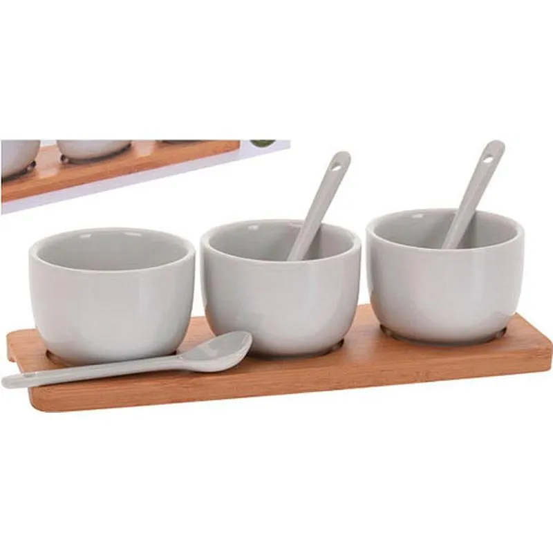 Compra SALSERAS SET APERITIVO BASE MADERA SET 7 PZS IMPORT 795880010 al mejor precio