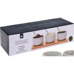 Compra SALSERAS SET APERITIVO BASE MADERA SET 7 PZS IMPORT 795880010 al mejor precio