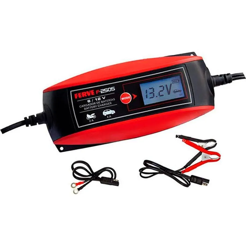 Compra CARGADOR BATERIA INTELIGENTE HF 6V/12V 2A/2-4A FERVE F-2505 al mejor precio