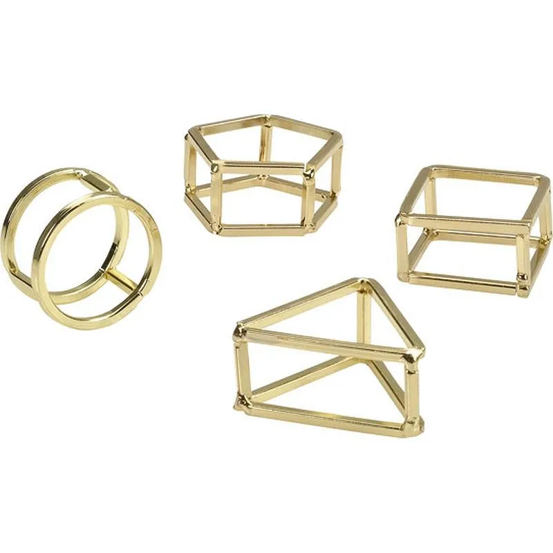 Compra SERVILLETEROS INDIVIDUALES INDENTIFICATIVOS SET 4 DORADOS MS67267 al mejor precio