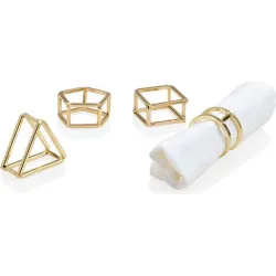 Compra SERVILLETEROS INDIVIDUALES INDENTIFICATIVOS SET 4 DORADOS MS67267 al mejor precio