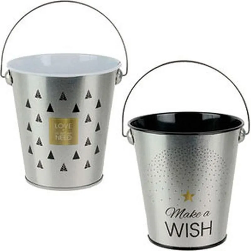 Compra CUBO MINI METALICO TAPAS SURTIDO PLATA NEGRO 11.5 X 16 X 10.5 KA2898 al mejor precio