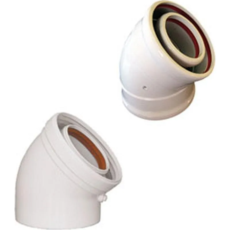 Compra CODO COAXIAL 45º ALUMINIO BLANCO diametro 60/100MM CCMH45100 al mejor precio