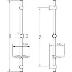 Compra BARRA DUCHA DESLIZANTE CON JABONERA SERIE TAU GENEBRE 1636 45 al mejor precio