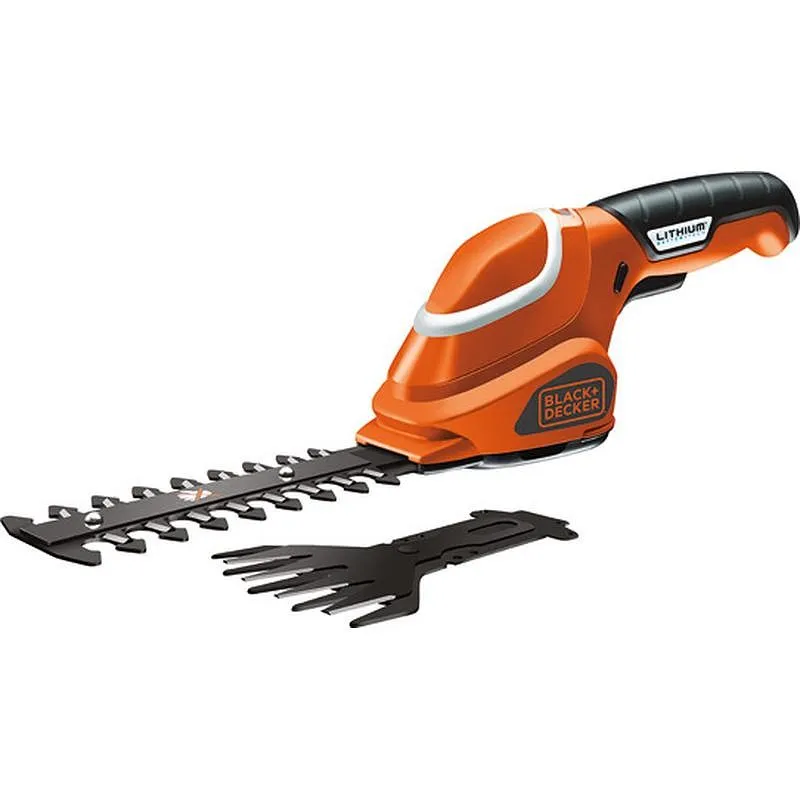 Compra TIJERA ARREGLASETOS Y CORTACÉSPED A BATERIA LI 7,2 V 1,5 AH ESPADA DE 15 CM Y TIJERA DE 10 CM BLACK & DECKER GSL700-QW al mejor precio