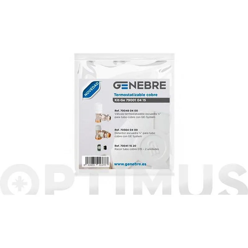 Compra VALVULA RADIADOR TERMOSTATIZABLE EN KIT COBRE 15 1/2" GENEBRE 79001 04 15 al mejor precio