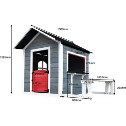 Compra CASETA DE MADERA INFANTIL CHLOE GREY 116 X 138 X A132 CM OUTDOOR TOYS KNH1002 al mejor precio