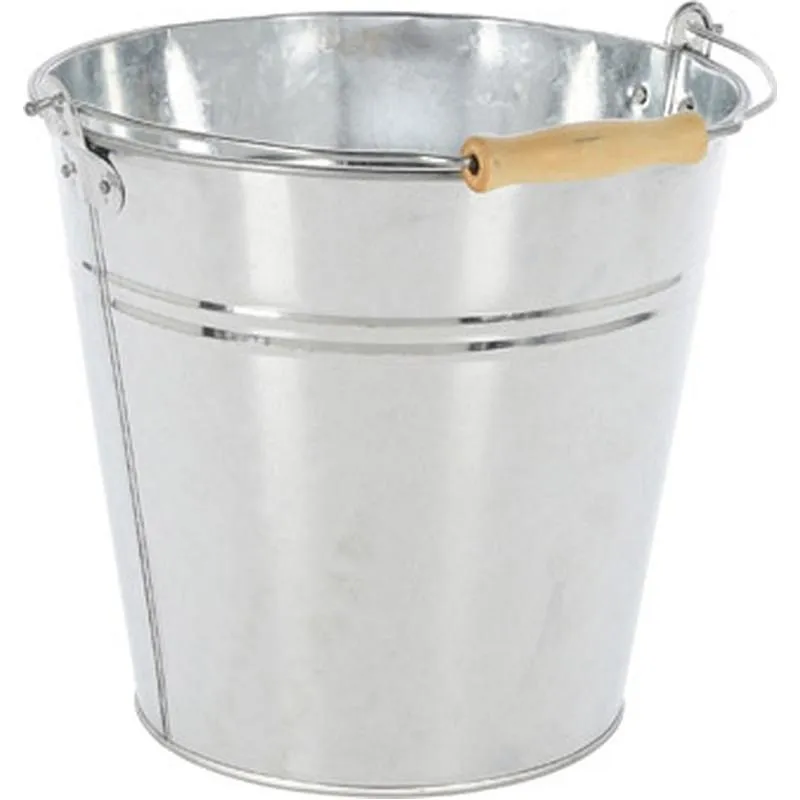 CUBO GALVANIZADO ASA MADERA 10 LITROS IMPORT C37555900/ME1000010