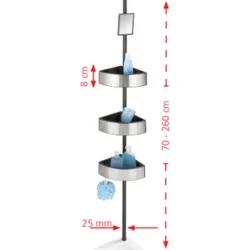 Compra RINCONERA DE DUCHA TELESCOPICA PREMIUM BIG BLACK 27.5 X 70 - 260 X 20 CM WENKO 23862100 al mejor precio
