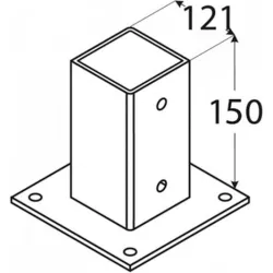 Compra PLETINA CUADRADA BASE PLANA 121X150X200MM 4846 al mejor precio