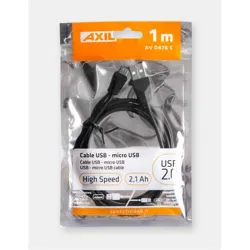 Compra CABLE CONEXION USB-MICRO USB NEGRO 1M AXIL AV 0476C al mejor precio