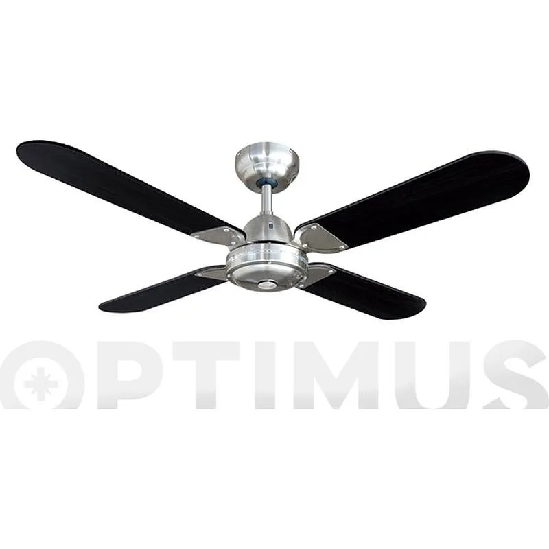 Compra VENTILADOR DE TECHO MODELO BALEAR NEGRO/CROMADO 50 4 ASPAS REVERSIBLES EDM 33813 al mejor precio