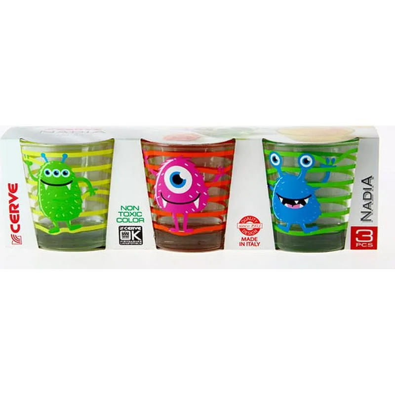 Compra VASO AGUA DECORADO PACK 3U 25 CL - MONSTER SURTIDO M82520 al mejor precio