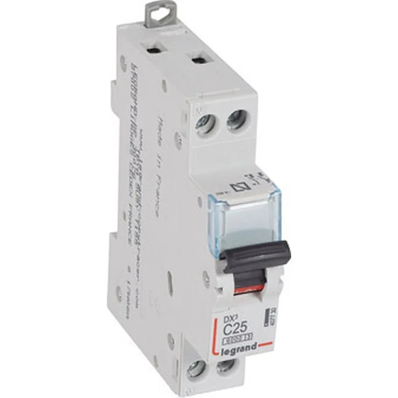 Compra MAGNETOTERMICO DX3 P + N C25 1 MODULO 6/25KA-P/NEGRA LEGRAND 407730E al mejor precio
