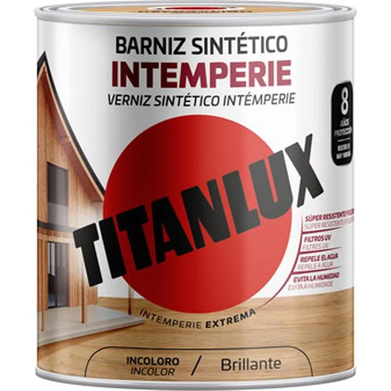 Compra BARNIZ SINTETICO INTEMPERIE BRILLANTE 750 ML INCOLORO TITANLUX M14100034/5809425 al mejor precio