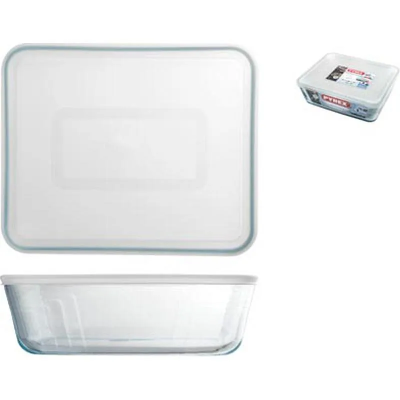 Compra CONTENEDOR VIDRIO PORTALIMENTOS CON TAPA PYREX RECTANGULAR - 2,7 L PYREX 3283300 al mejor precio