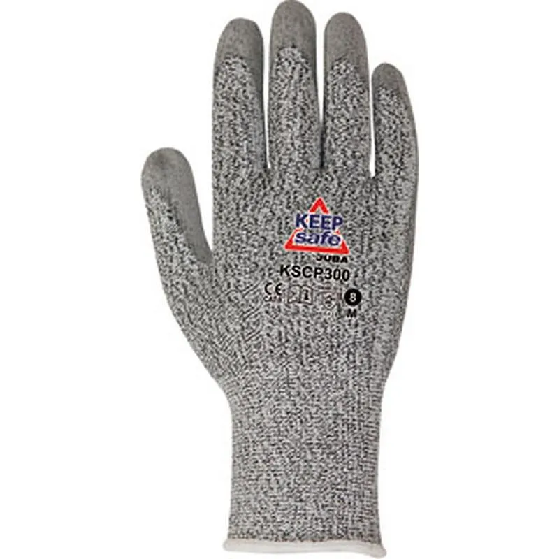 Compra GUANTE ANTICORTE POLIESTER / ELASTANO RECUBIERTO POLIURETANO KEEP SAFE TALLA 8 JUBA HKSCP300/8 al mejor precio