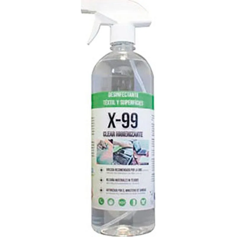 Compra LIMPIADOR HIDROALCOHOLICO X-99 CLEAR HIGIENIZANTE 1 L CON PULVERIZADOR QUIMICA FACIL 209290-1L al mejor precio