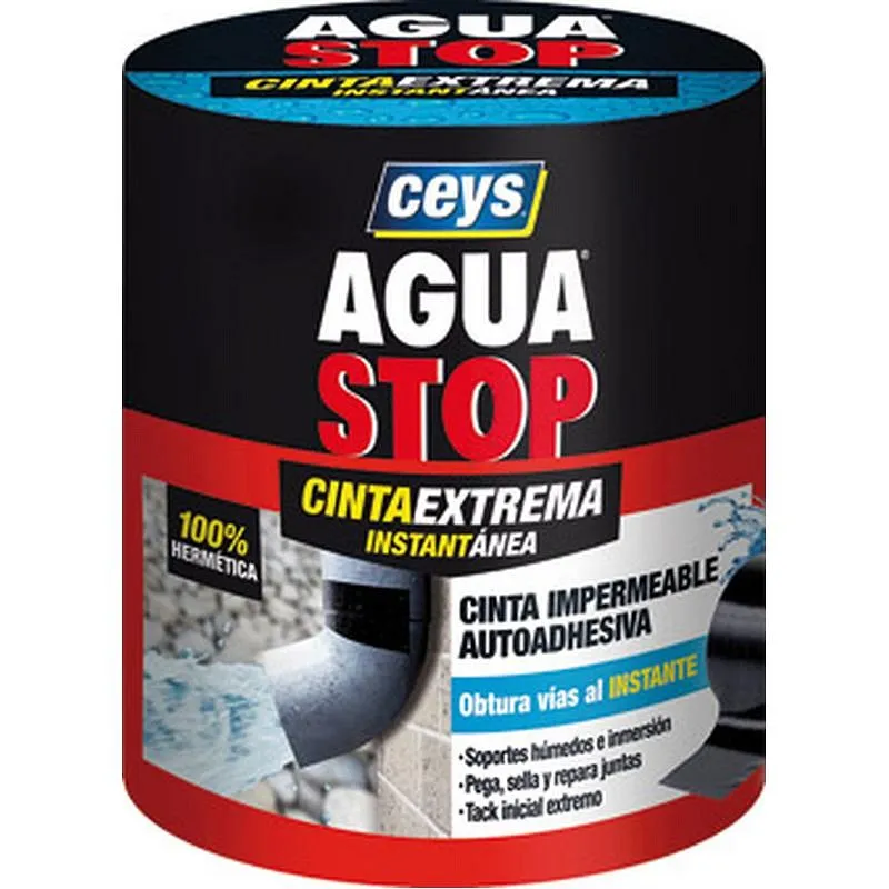 Compra CINTA DE REPARACION INSTANTANEA AGUASTOP EXTREMA 1,5 M X 10 CM NEGRO CEYS 902809 al mejor precio