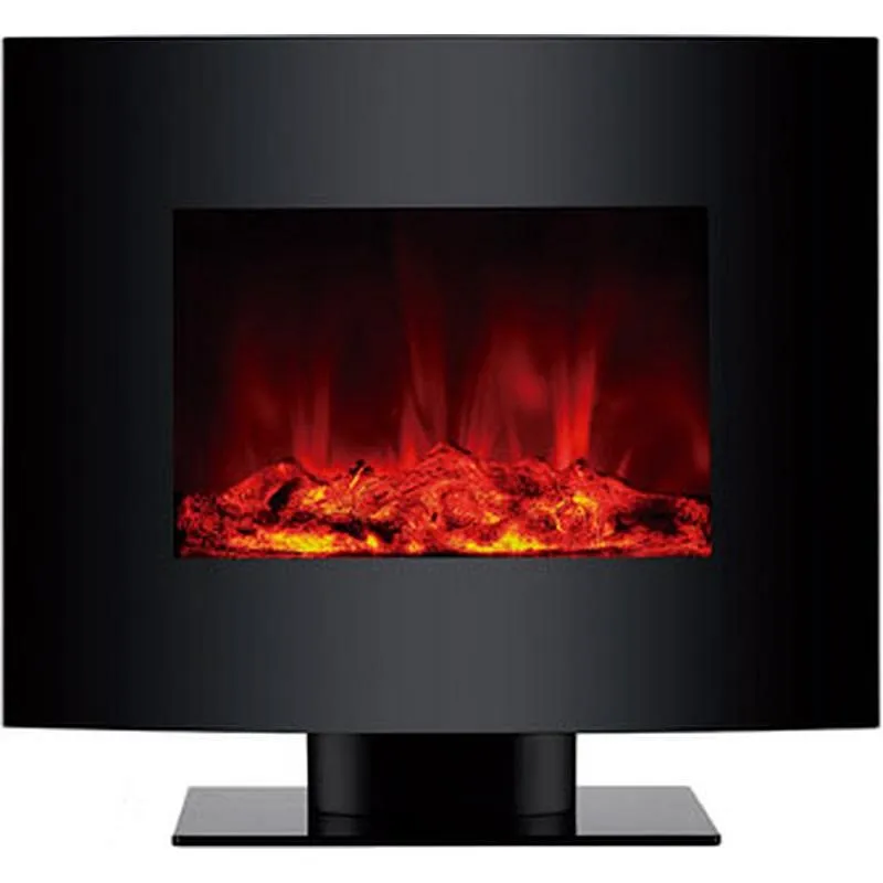 Compra CHIMENEA ELECTRICA CON PIE FRONTAL CURVO 2000W NEGRO PURLINE CHE-340 al mejor precio