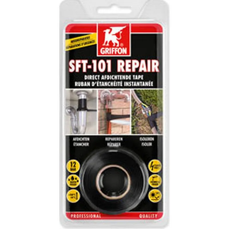 Compra CINTA DE REPARACION SILICONA AUTOSOLDABLE UNIVERSAL 3 M X 25 MM NEGRO GRIFFON 6311144 al mejor precio