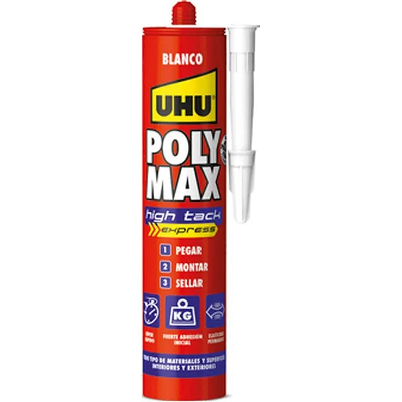 Compra ADHESIVO MONTAJE SELLADOR POLY MAX EXPRESS HIGH TACK 425 GR BLANCO UHU 7000131 al mejor precio
