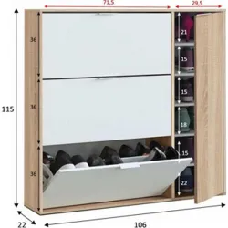 Compra ZAPATERO CLASS 4 PUERTAS 115 X 106 X 22 CM BLANCO/ROBLE FOREX O17818F al mejor precio