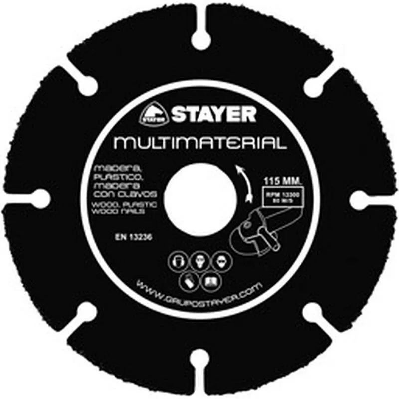 Compra DISCO CORTE MULTIMATERIAL PARA AMOLADORA diametro 115 MM STAYER 2.442 al mejor precio