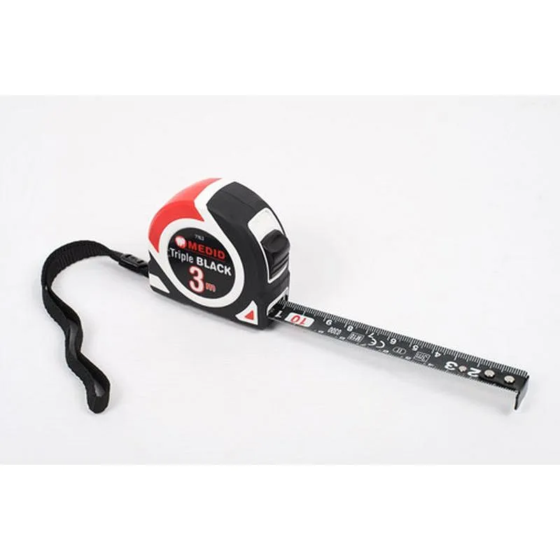 Compra FLEXOMETRO TRIPLE BLACK 3 M X 16 MM FONDO NEGRO IMPRESO EN BLANCO MEDID 7163 al mejor precio