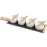 Compra SET APERITIVO PIZARRA BAMBU RECTANGULAR BOLS BLANCOS 40 X 9CM 9737300 al mejor precio
