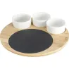 Compra SET APERITIVO PIZARRA BAMBU REDONDO diametro 24,5CM BOLS BLANCOS 9737200 al mejor precio