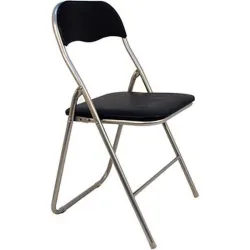 Compra SILLA PLEGABLE NEGRO CON ASIENTO ACOLCHADO FURNITURE STYLE JJJ0028NG al mejor precio