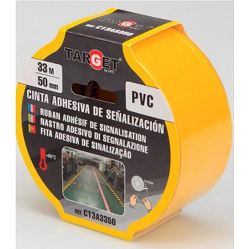 Compra CINTA ADHESIVA SEÑALIZACION 33 M X 50 MM AMARILLA TARGET C13A3350 al mejor precio